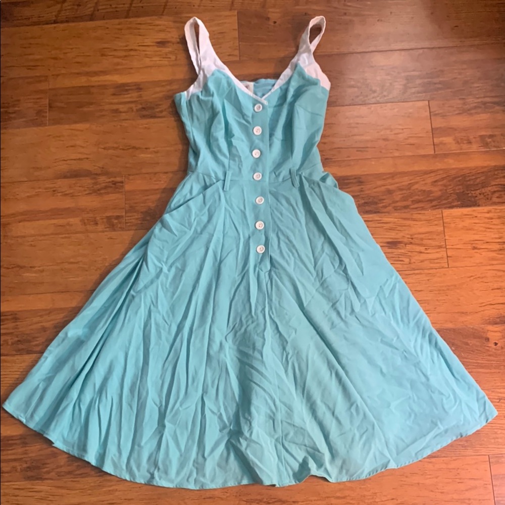 Tatyana Blue/teal Midi Dress